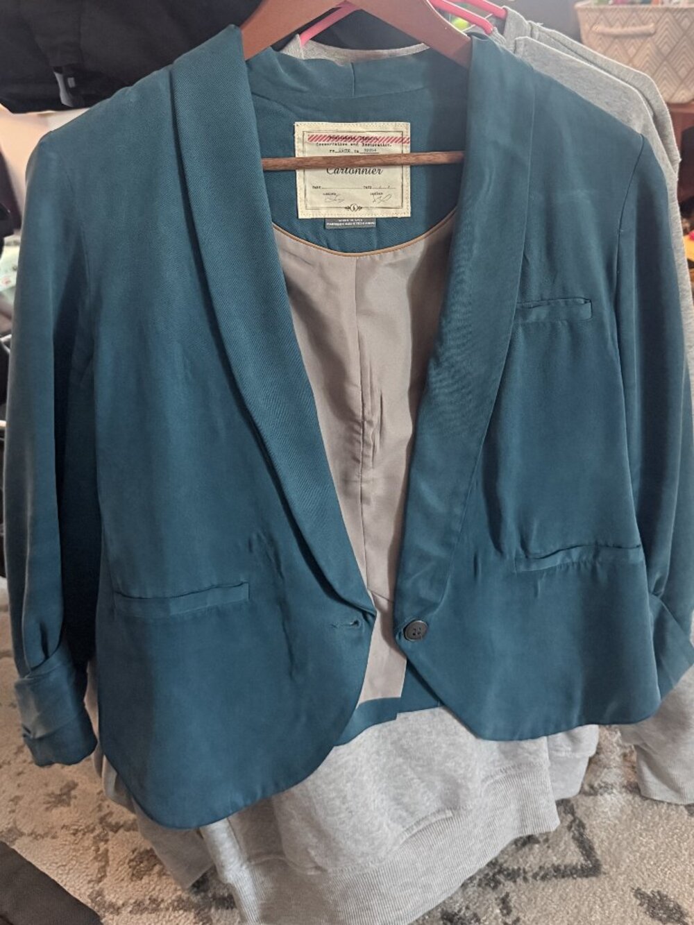 Cartonnier by Anthropologie Blue Blazer Size 6
